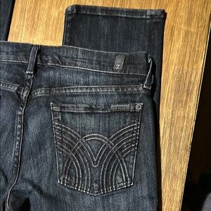7 For All Mankind Blue Straight Leg Jeans Premium Quality